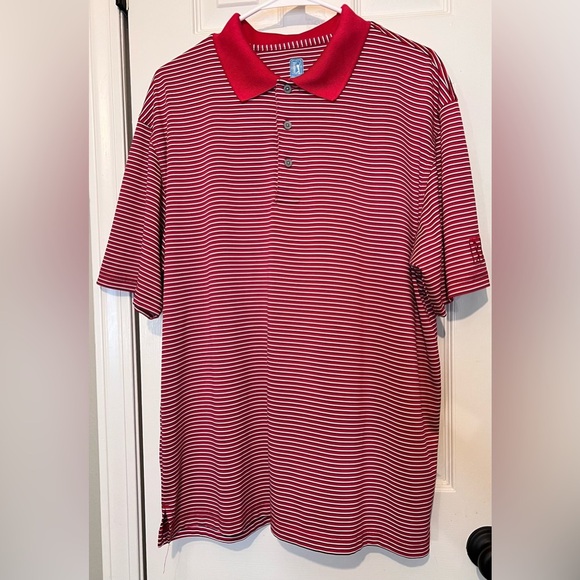 PGA Tour Men’s Golf Shirt, Red and White, Size XL - Picture 1 of 4